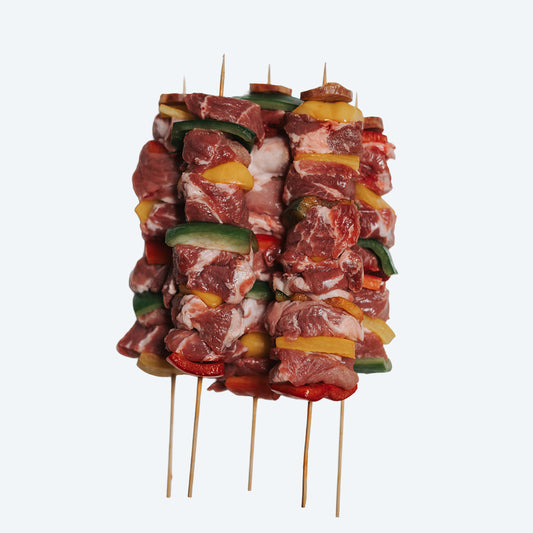 Brochettes Artisanales de Viande avec Poivron et Oignon – Porc, Poulet ou Bœuf